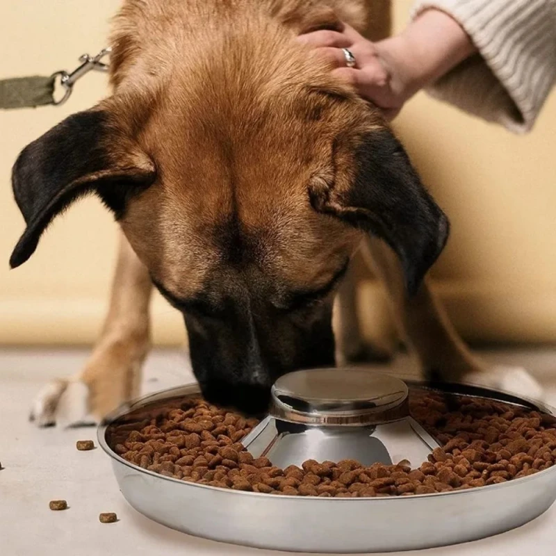 Duża miska dla Szczeniaków metalowa 1,4 L - pies je z miski