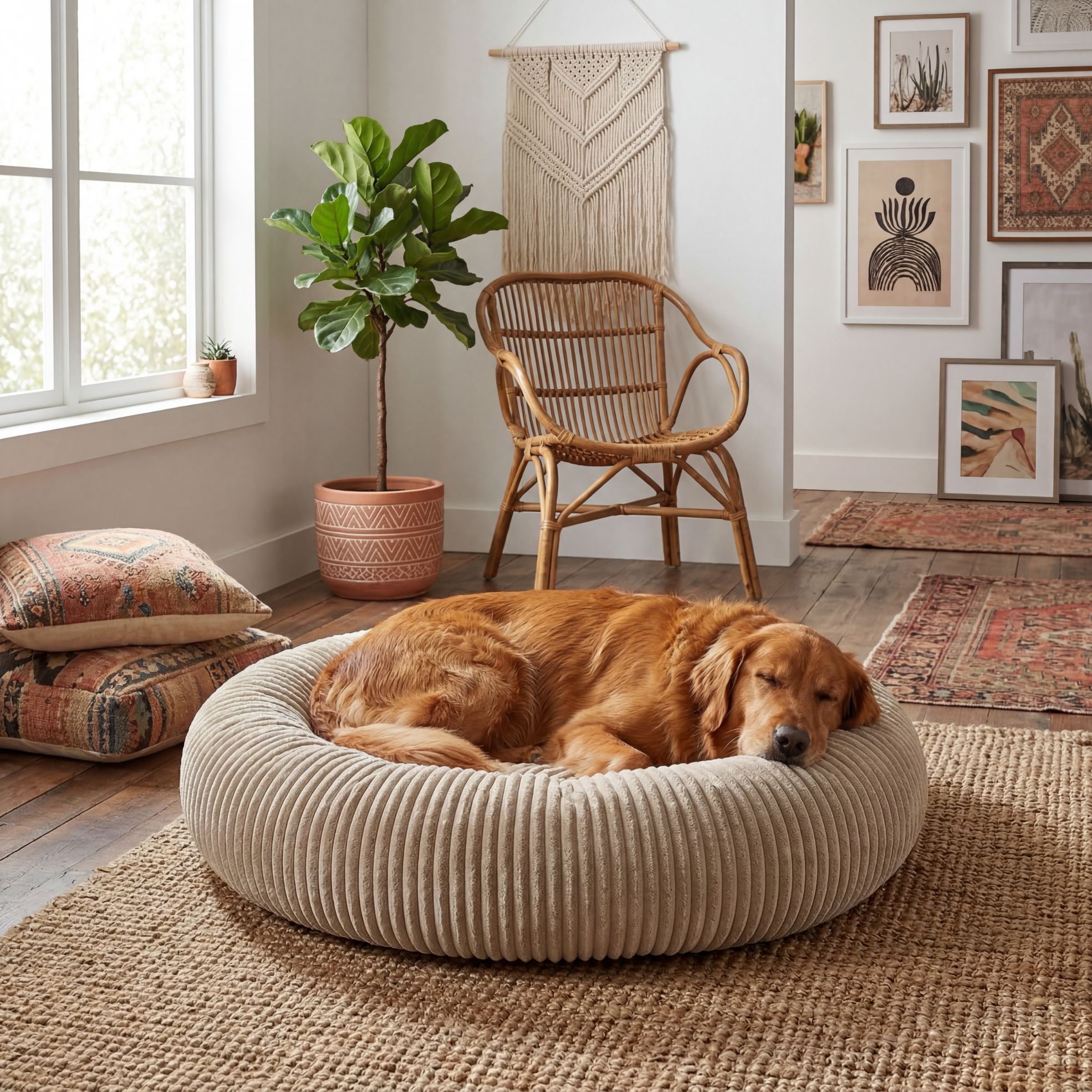 Legowisko Dla Psa Polskie Brąz Pluszowa Chmurka Prostokątne Do kojca budy Border owczarek Labrador Husky